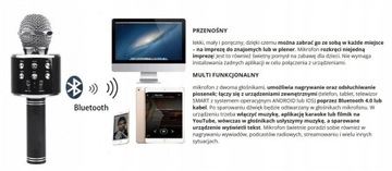 Mikrofon karaoke z głośnikiem Bluetooth USB