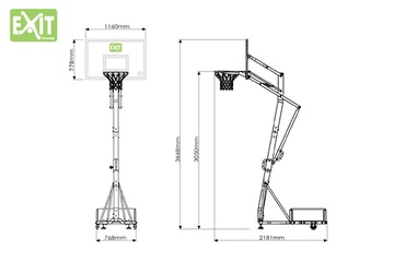 НАБОР БАСКЕТБОЛЬНОЙ КОРЗИНЫ БАСКЕТБОЛЬНАЯ КОРЗИНА EXIT GALAXY 230-305 СМ