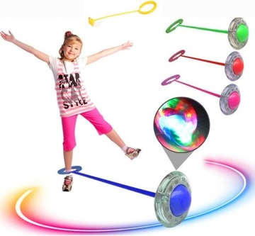 HULA HOP NA NOGĘ SKAKANKA SKIPPER ŚWIECĄCA LED ZABAWKA DLA DZIECI KOLORY