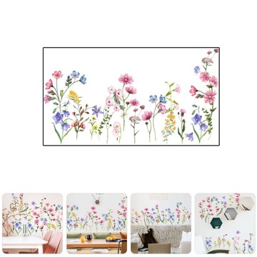 ЦВЕТОЧНЫЕ НАКЛЕЙКИ НА СТЕНУ СЪЕМНАЯ АППЛИКАЦИЯ ИСКУССТВО