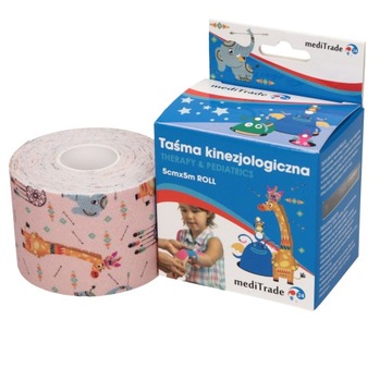 TEJPY PEDIATRYCZNE PLASTRY DLA DZIECI KINESIOLOGY SENSITIVE TAPE mini zoo
