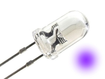 Dioda LED 5mm UV Ultrafiolet Przezroczysta clear 10 sztuk