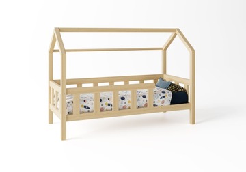 Łóżko domek drewniane łóżko dla dziecka łóżeczko montessori 80x160 cm sosna