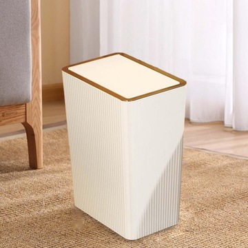 Контейнер для мусора с крышкой Slim Narrow Garbage 15л Белый