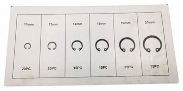 Набор 100 шт. Е-клипсы - от 11 до 21 мм.