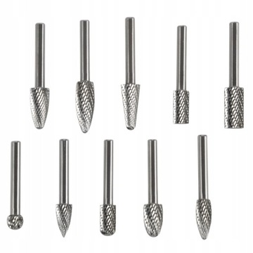 НАБОР ФРЕЗ С ХВОСТОВИКОМ ПО МЕТАЛЛУ, ИЗ 10 ПРЕДМЕТОВ.