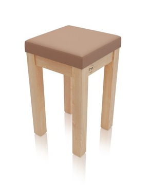 Taboret DREWNIANY ERGO BUK + JASNY BRĄZ EDI03