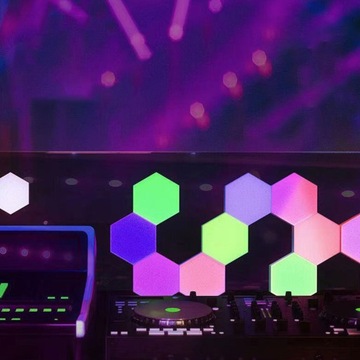 НАБОР СВЕТОДИОДНЫХ ЛАМП ЦВЕТНАЯ 6X ШЕСТИГРАННАЯ ПАНЕЛЬ WIFI SMART С ПУЛЬТОМ ДИСТАНЦИОННОГО УПРАВЛЕНИЯ