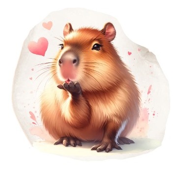 KAPIBARA LOVE PODUSZKA KSZTAŁTKA tył plusz minky
