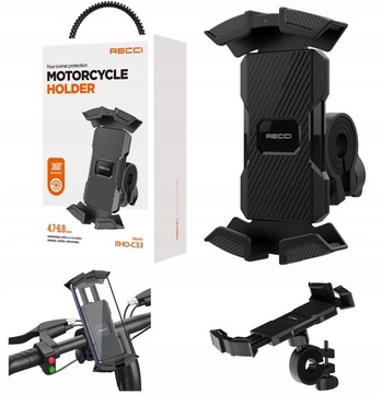 MOCNY UCHWYT ROWEROWY NA TELEFON DO HULAJNOGI DO MOTOCYKLA 360° RECCI