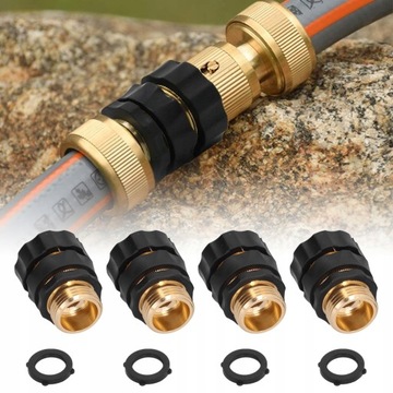 4шт. Быстрый соединитель для садового шланга, латунь