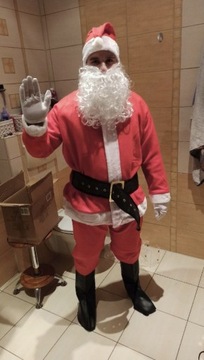 Костюм Деда Мороза, ПУШИК, БОЛЬШОЙ джутовый мешок, ХОРОШИЙ подарочный пакет.