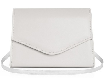 BIAŁA KOPERTÓWKA TOREBKA WIZYTOWA SOLOME S4 MAT TOREBKA WIECZOROWA NA PASKU