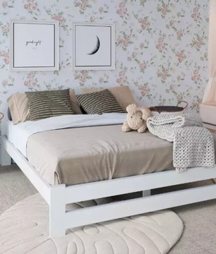 Łóżko pojedyncze drewniane Arizona Biała 120x200 Z MATERACEM PROMOCJA!