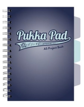 KOŁOZESZYT A5 PUKKA PAD 100 KARTEK PRZEKŁADKI W KRATKĘ NAVY