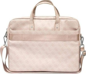 Guess Saffiano 4G Triangle Logo Computer Bag 16” różowy