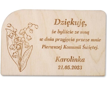 Magnesy podziękowania upominki dla gości komunia komunijne konwalie