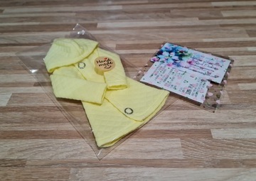 Ubranko dla lalki - Płaszczyk dla lalki pikowany żółty