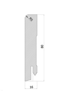Плинтус МДФ 16х80, длина 100см, белый W
