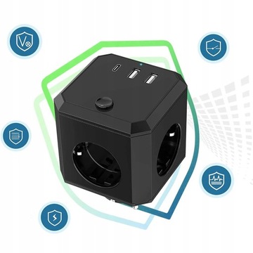 РОЗЕТКИ CUBE РОЗЕТКИ CUBE с 2x USB, USB-C 7-в-1
