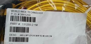 Patchcord WWT MPO to 4 LC UPC Duplex OS2 9/125m NEW 2 metry Wyprzedaż