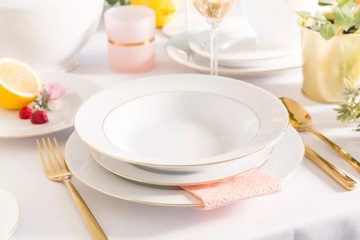 Serwis obiadowy porcelana dla 6 osób MariaPaula Złota Linia 18 el.