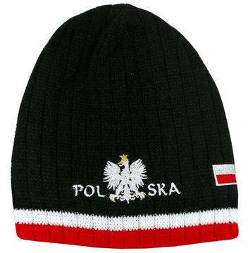Czapka zimowa zimówka kibica Polska :: gruby splot :: wzór G10
