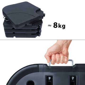 Podstawa pod parasolem o pojemności 60L/80kg do napełnienia wodą lub piaski