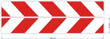 NAKLEJKI PASY OSTRZEGAWCZE ODBLASKOWE 9x60cm