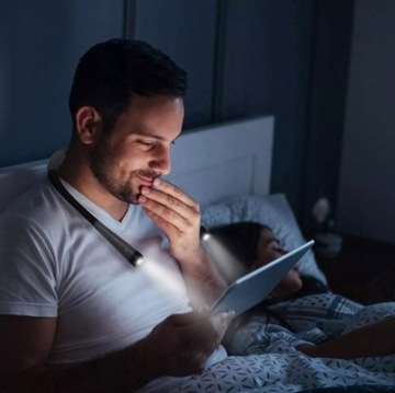 Светодиодный фонарь для чтения на шее, перезаряжаемый через USB