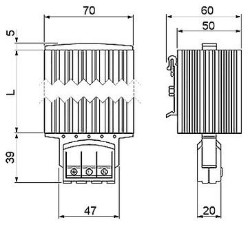 OGRZEWANIE SZAF RACK 230V 15W + TERMOSTAT