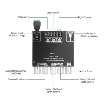 ZKMT21 BT плата усилителя звука высокой мощности