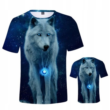 T-SHIRT WILK 3D WOLF KOSZULKA ROZMIARY