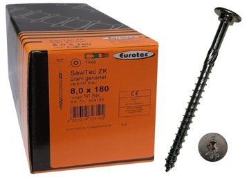 EUROTEC wkręt ciesielski konstrukcyjny 8x180 TORX