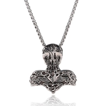 Punk młot thora naszyjnik mężczyźni Norse Amulet w