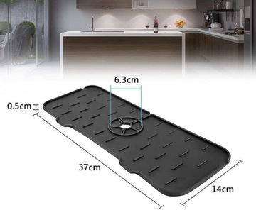СИЛИКОНОВЫЙ ПОДДОН ДЛЯ МОЙКИ ПОД КУХОННЫМ СМЫВАЛОМ, ЧЕРНЫЙ