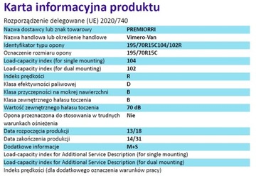 1x 195/70R15c ВСЕСЕЗОННЫЙ ФУРГОН C АВТОБУС D B 70