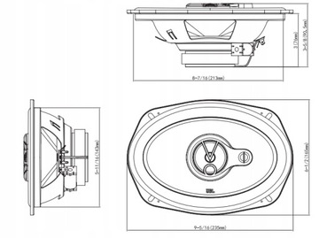 МОЩНЫЕ АВТОМОБИЛЬНЫЕ ДИНАМИКИ JBL STAGE2 9634 420 Вт 6X9 ДЮЙМОВ 3-ПОЛОСНЫЕ ЭЛЛИПЫ + КЛЮЧИ