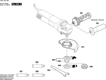 Рычаг блокировки Bosch для угловой шлифовальной машины PWS 10-125 CE B 1607000742