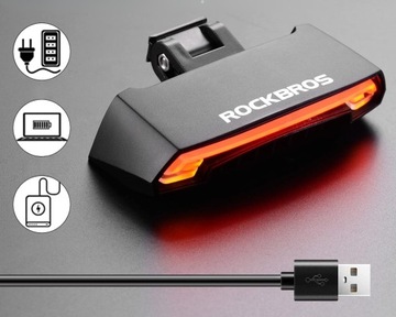 Задний велосипедный фонарь с датчиком остановки и указателем поворота с дистанционным управлением ROCKBROS