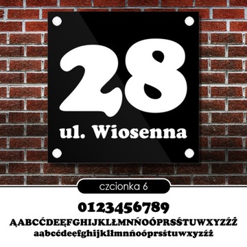 Tablica adresowa adres 3D numer na dom 25x25 czarna - szkło akrylowe