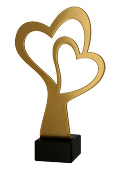 STATUETKA FIGURKA METALOWA SERCE 21cm GRAWER