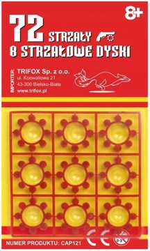 1x KAPISZONY HUKOWE SPŁONKA 8 STRZAŁÓW DO PISTOLETU - 72 STRZAŁY