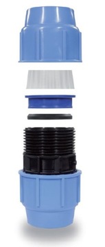 Колено PE с резьбой 32-1/2' F BLUE SEAL PN16