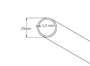 Штанга гардеробная, диаметр 25 мм, 200 см, черный матовый