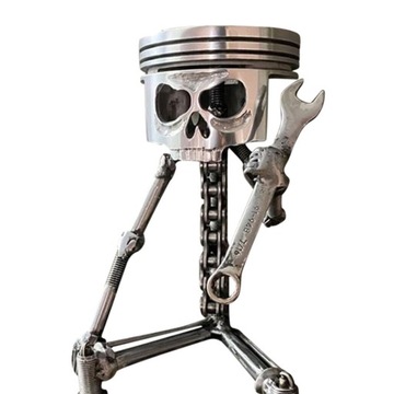 Скульптура Поршень Череп Лицо Творческое Искусство Статуя Готический Скелет Голова