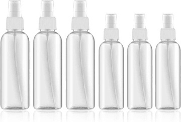 6x BUTELKI PLASTIKOWE Z ROZPYLACZEM 3x50ML 3x30ML