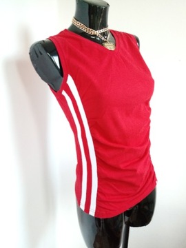 ESPRIT EDC czerwona sportowa bluzka serek basic top letni czerwień L XL XXL