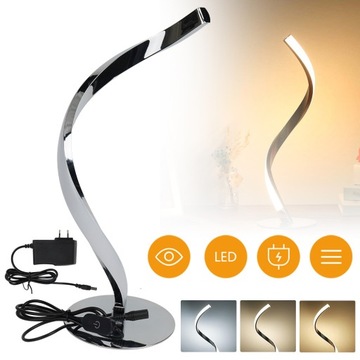 ELEGANCKA LAMPA STOŁOWA LED SPIRALNE LAMPKA NOCNA 3 KOLORY ŚWIATŁA SYPIALNI