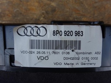 AUDI A3 8P 1.6 2.0 TDI LIFT 08-12 СЧЕТЧИК ЧАСОВ 8P0920983
